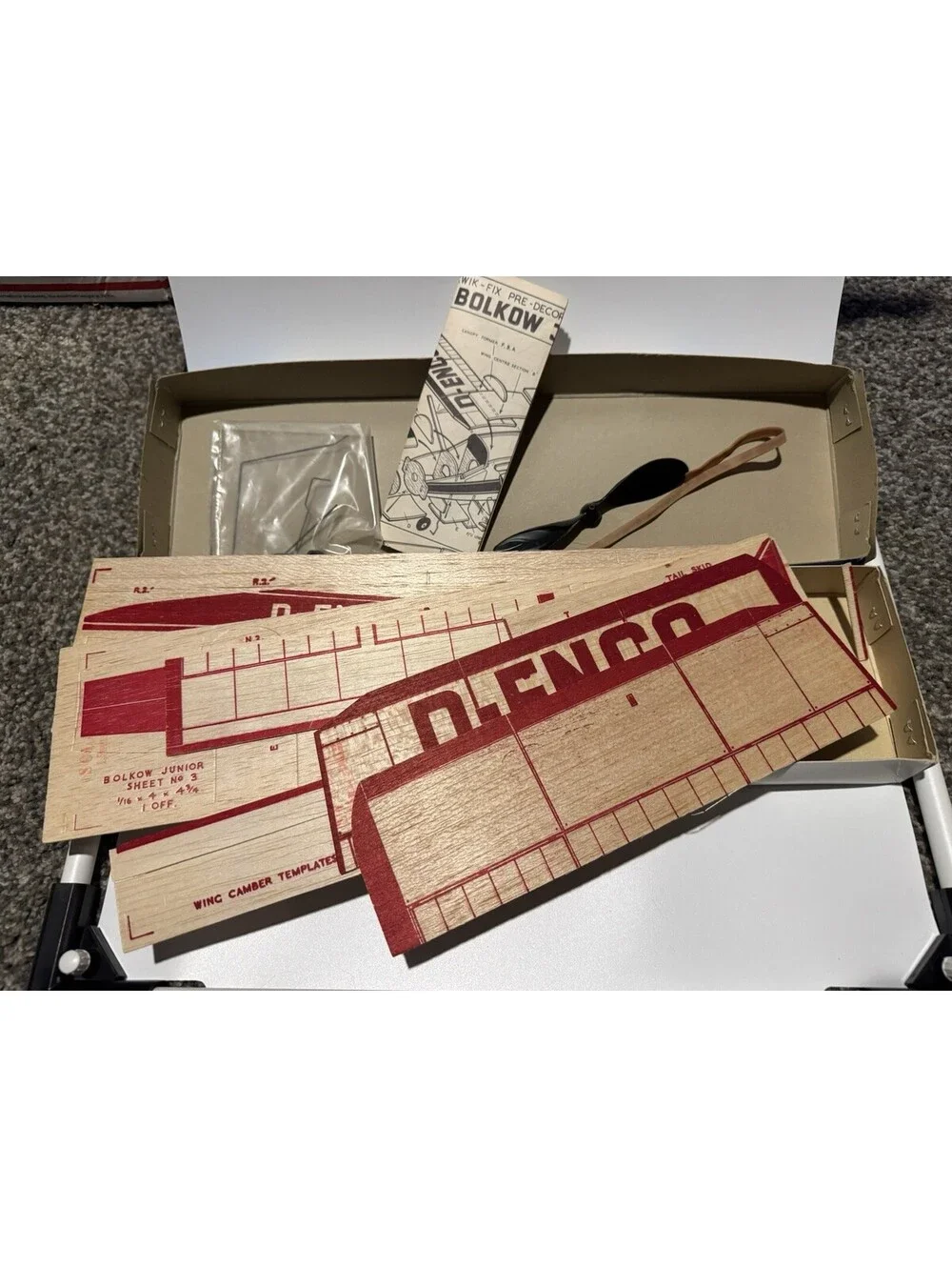 Veron Bolkow Jr Kwik-Fix Flying Scale Model Kit Balsa Wood Keil Kraft England